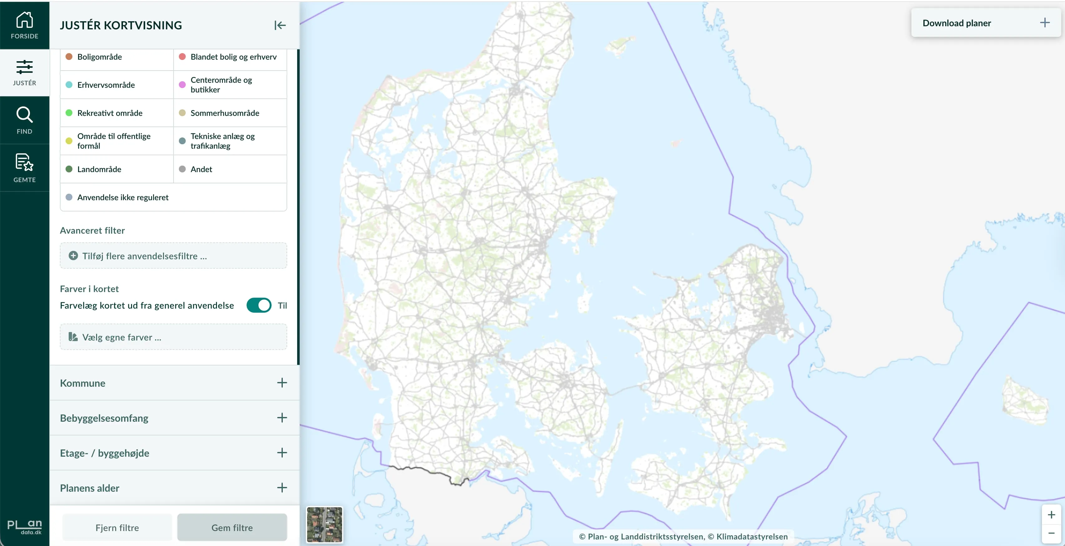 Lokalplaner på kort