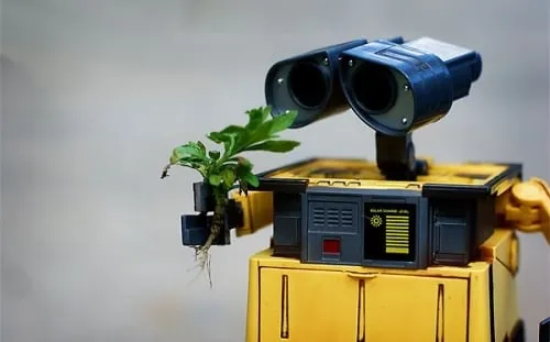 Robot med plante